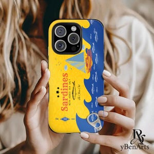 Retro Sardine Can Phone Case, Sardine Cover, Nautical Fish Design, Funny Unique phone case, Fun Gift for Food Lovers, iPhone, Pixel, Samsung