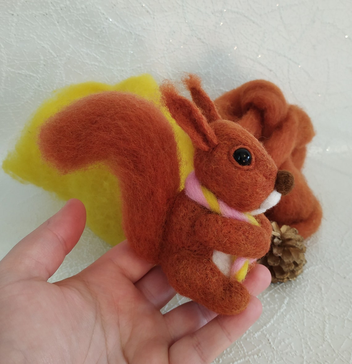 Needle felted squirrel Wool ornament Figurine squirrel Etsy