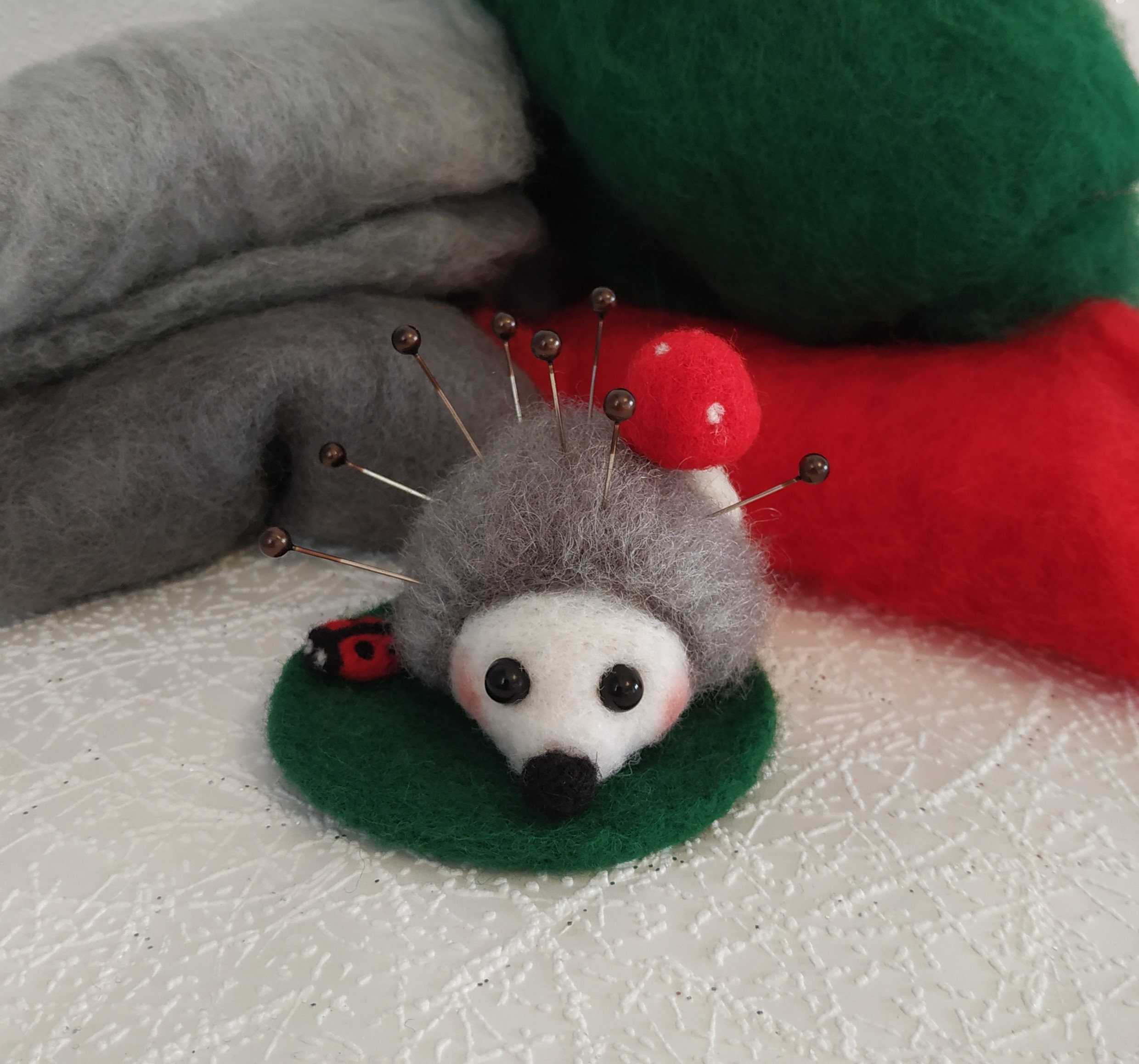 Hedgehog pincushion tiny hedgehog pin cushion needle felted Etsy