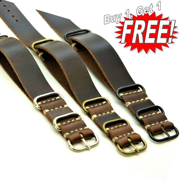 Leather Wrist Band, watch strap 18mm, 20mm, 22mm, 24mm, gift for man, father's day, stainless steel