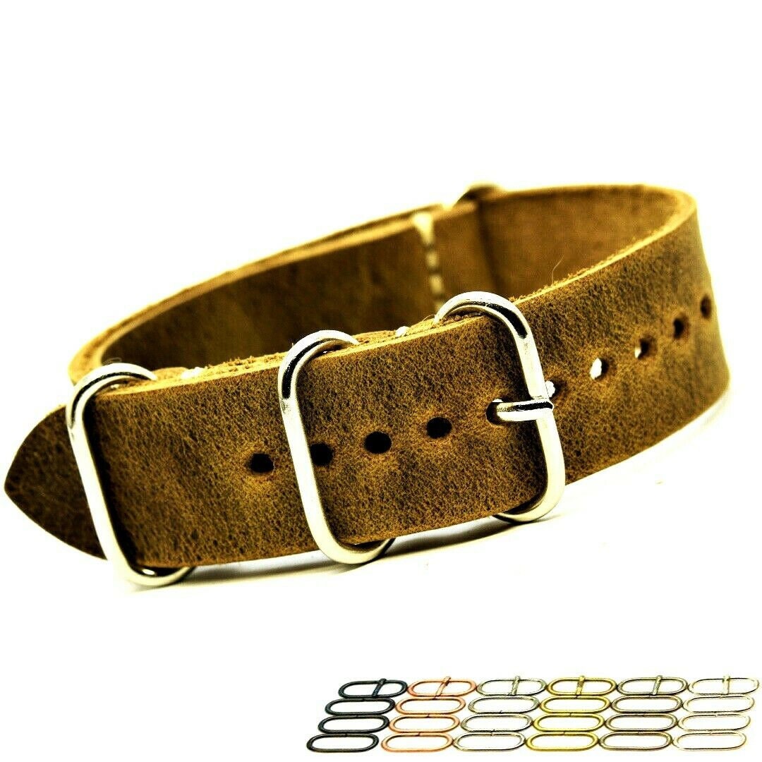 Genuine Leather Wrist Watch Strap, Best Leather, 5 Colors Rings