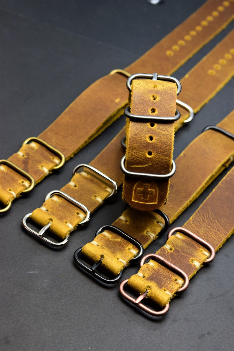 Best Leather Nato Leather Strap Zulu Band 18mm 20mm 22mm Etsy