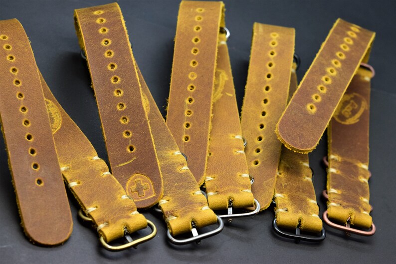 Best Leather Nato Leather Strap Zulu Band 18mm 20mm 22mm Etsy