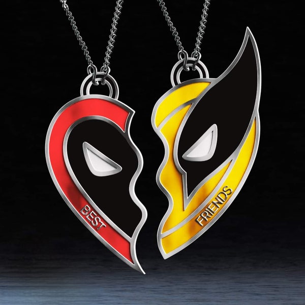 Ensemble de pendentifs cosplay Best Friends Deadpool et Wolverine Veuillez lire la description