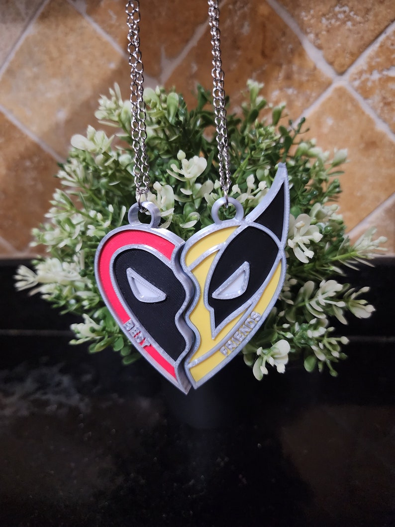 Deadpool and Wolverine Best Friends Cosplay Pendant Set Please Read Description image 5