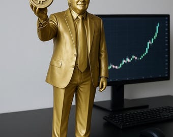 Crypto Trump Statue