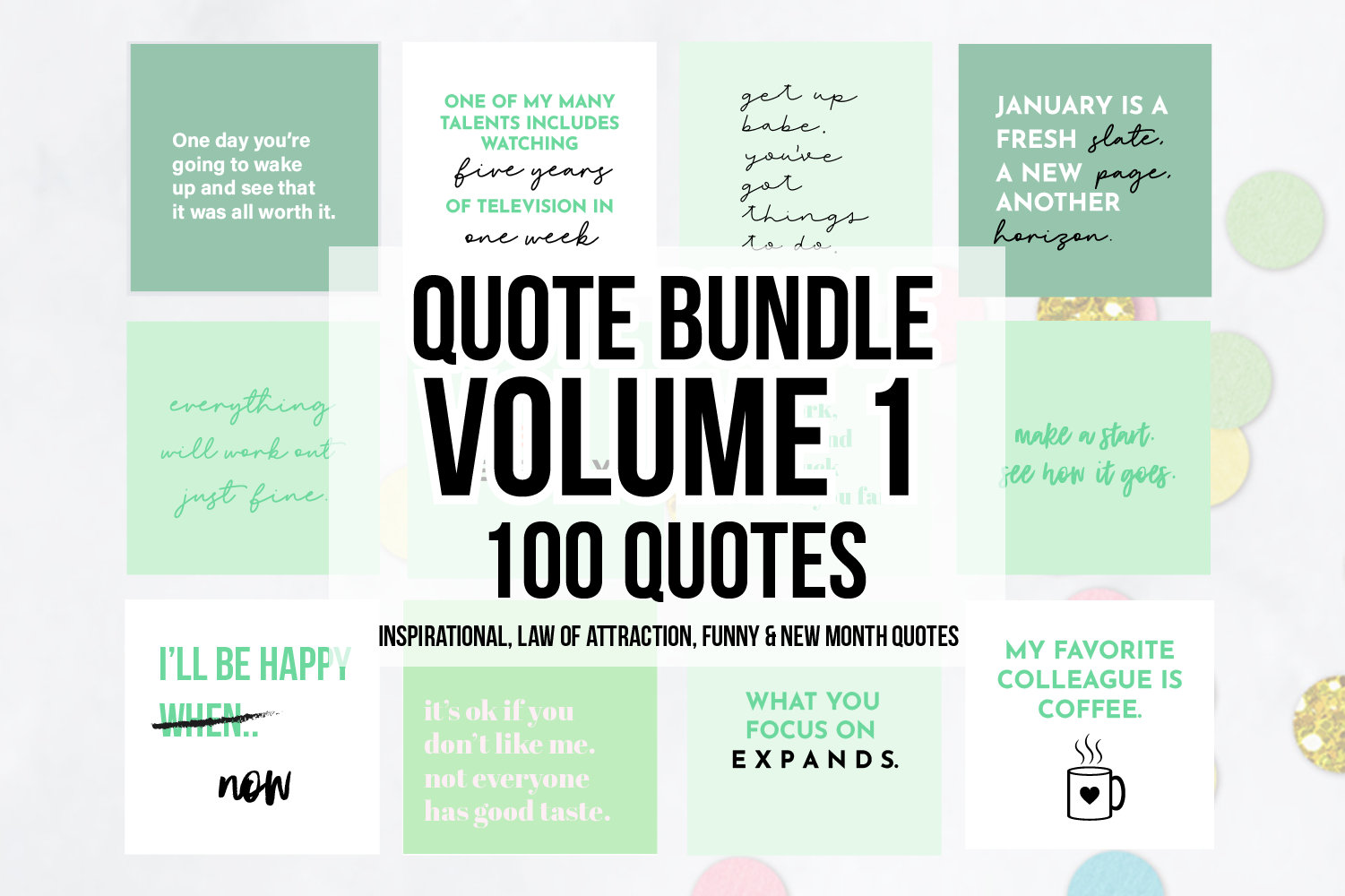 100 X Mint Green Social Media Quotes Inspirational Quotes - Etsy