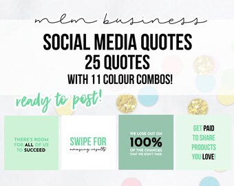 25 x MLM Business Mint Social Media Quotes | Quotes Graphics | Cute Quotes | Content and Quotes for Instagram | Unique Quote Posts