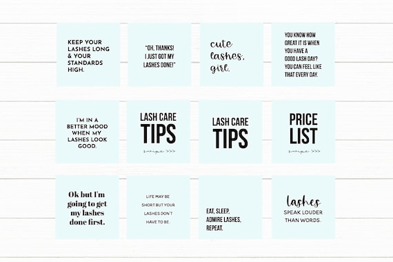 25 X Lash Tech Light Blue Social Media Quotes Quotes for Instagram