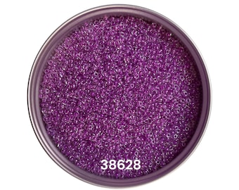 Preciosa Glas-Rocailles Gr. 38628 10/0 Crystal color lined Violett Runde Perlen zum Basteln