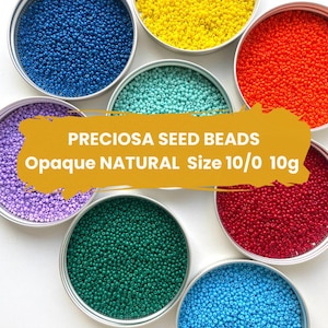 10g PRECIOSA Glass seed beads size 10/0 Round beads for craft Seed beads Traditional Czech Beads for bead embroidery