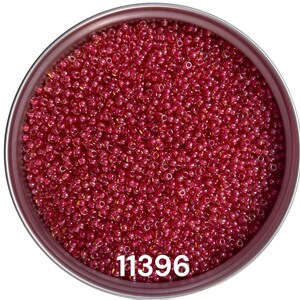 Preciosa Glass seed beads size 11396 10/0 Topaz colour lined red Round beads for craft