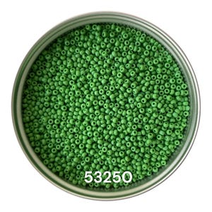 Preciosa Glass seed beads 53250 size 10/0 Opaque Green Round beads for craft