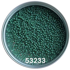 Preciosa Glass seed beads 53233 size 10/0 Opaque Green Blue Lustered Round beads for craft