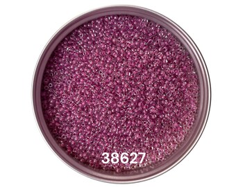 Preciosa Glas-Rocailles Gr. 38627 10/0 Crystal color lined Violett Runde Perlen zum Basteln