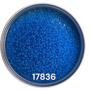 Preciosa Glass seed beads 17836 size 10/0 Blue Alabaster Round beads for craft