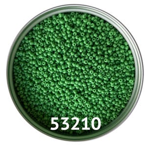 Preciosa Glass seed beads 53210 size 10/0 Natural Opaque Green Round beads for craft