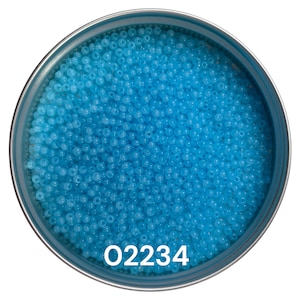 Preciosa Glass seed beads 02234 size 10/0 Blue-Green Dyed Alabaster Round beads for craft