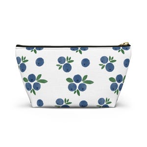Pochette porta accessori / Borsa per trucchi con fondo a T con motivo a mirtilli