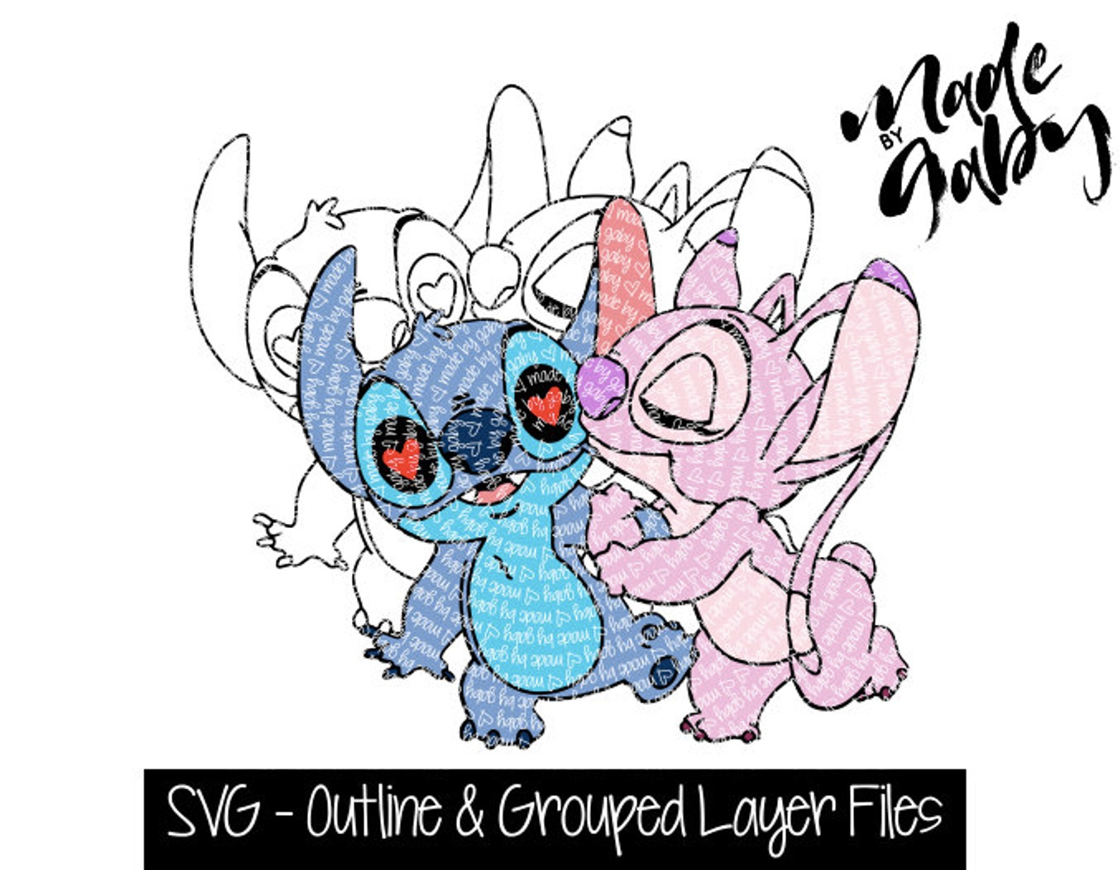 Stitch Svg Stitch and Angel Svg Lilo and Stitch Svg Cute | Etsy