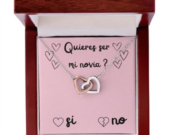 Quieres Ser Mi Novia ? Serez-vous ma petite amie ? Bijoux pour proposition espagnole, Collier, Collier, Proposition de petite amie, Latine