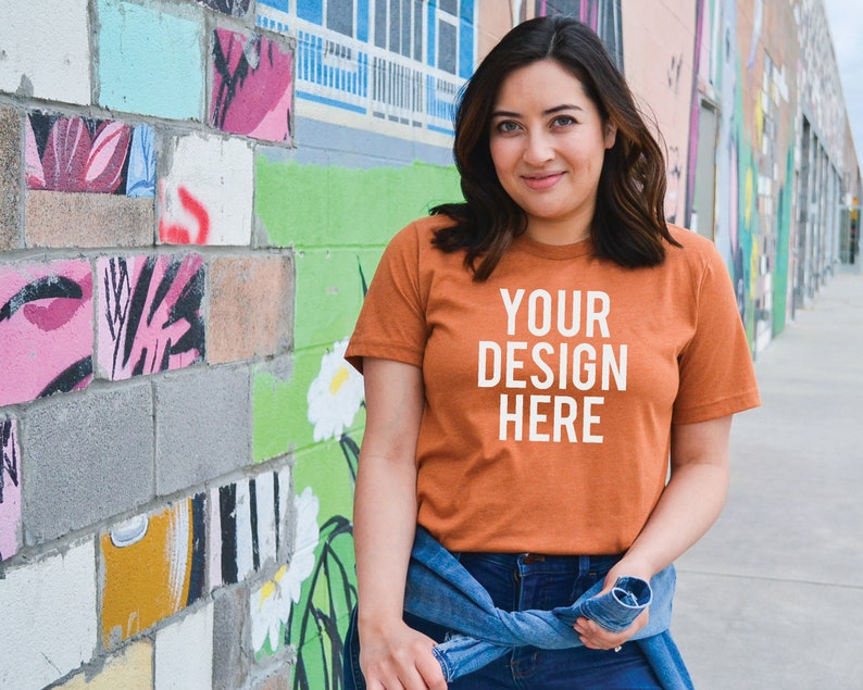 Download Heather Autumn Bella Canvas 3001 T-shirt Mock Up Shirt Model | Etsy