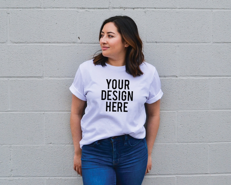 Download White Bella Canvas 3001 T-shirt Mock Up Shirt Model Mockup | Etsy