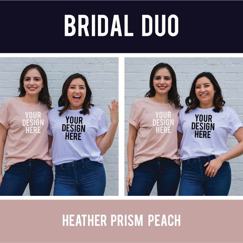 Download Heather Prism Peach Bella Canvas 3001 T-shirt Mock Up ...