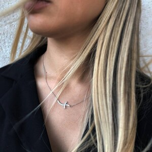 925 Sterling Silber Halskette mit Kreuz, Kreuz Halskette, CZ Kreuz, Geschenk für sie, Halskette mit Kreuz