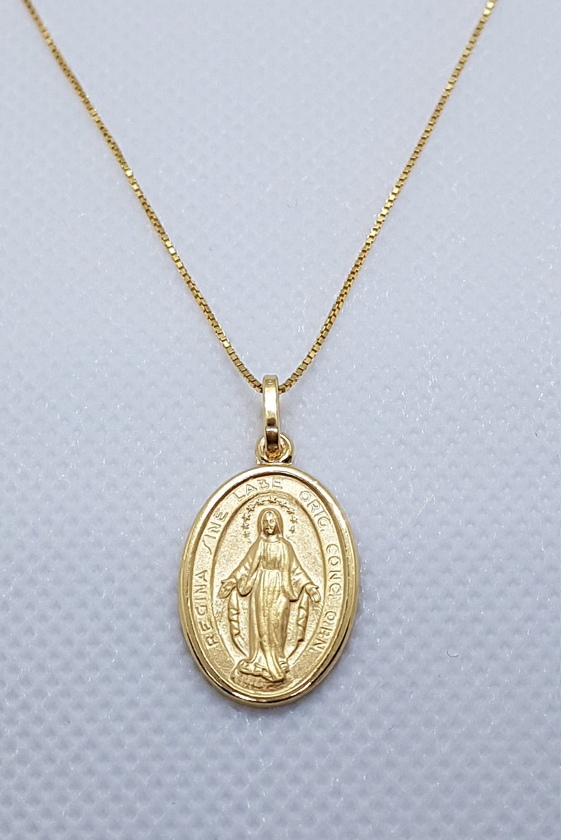 Miraculous Medal,virgin Mary Necklace Silver 925 Plated Gold ...