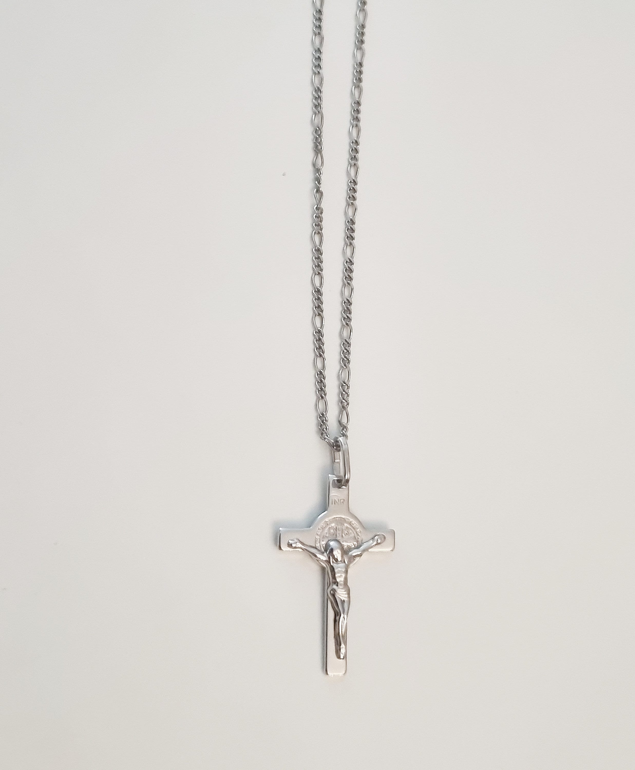 Sterling Silver 925 St BENEDICT Crucifix, St Benedict Cross Necklace ...