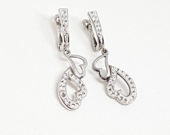 Argento Sterlng Collana Con / Petre Zrcon Cubc Condolo Cuore | eBay
