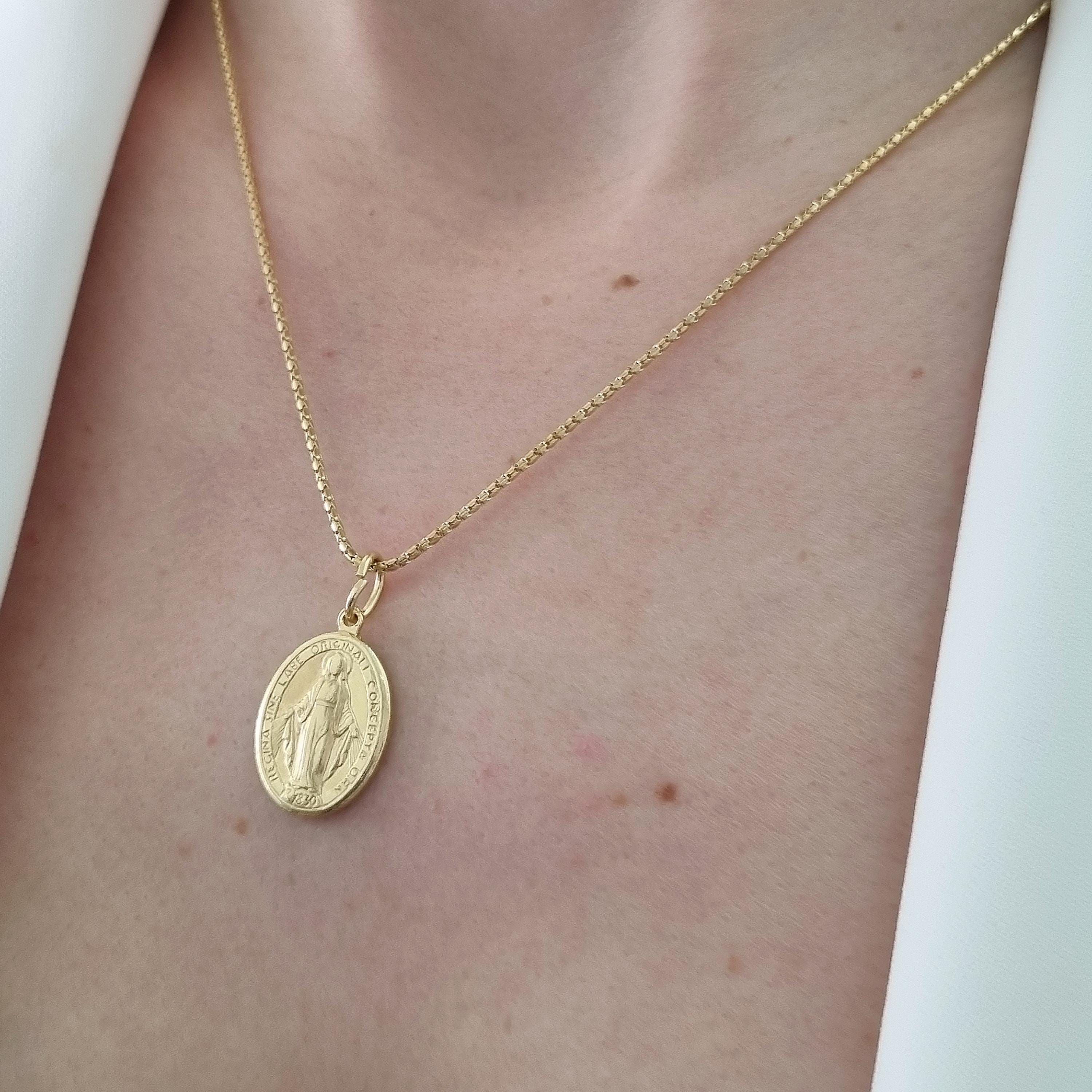 Miraculous Medal 30 Mm, Gold Plated Double Sided Medal, Our Lady of ...