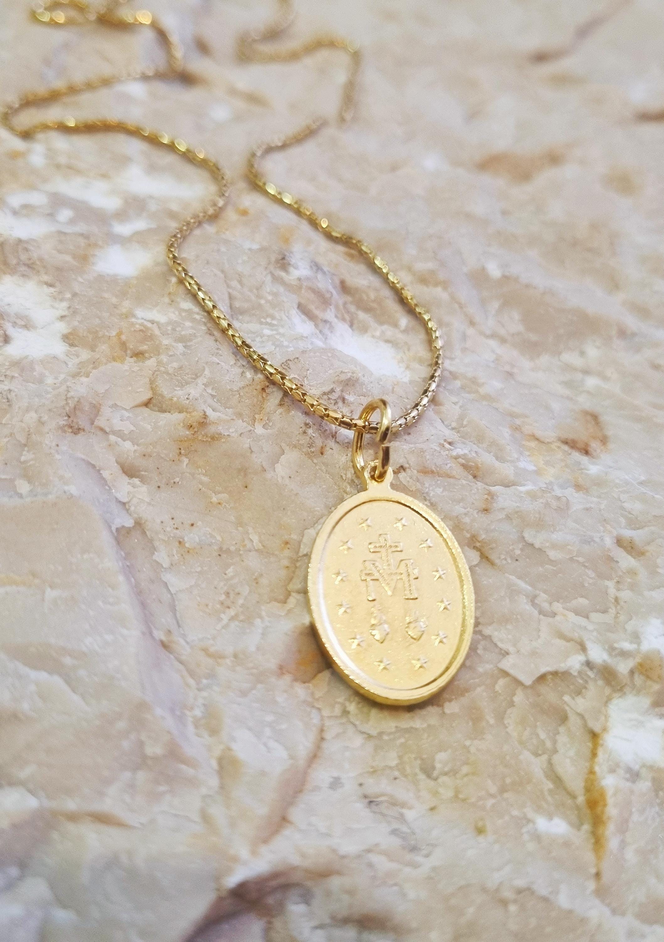 Miraculous Medal 30 Mm, Gold Plated Double Sided Medal, Our Lady of ...