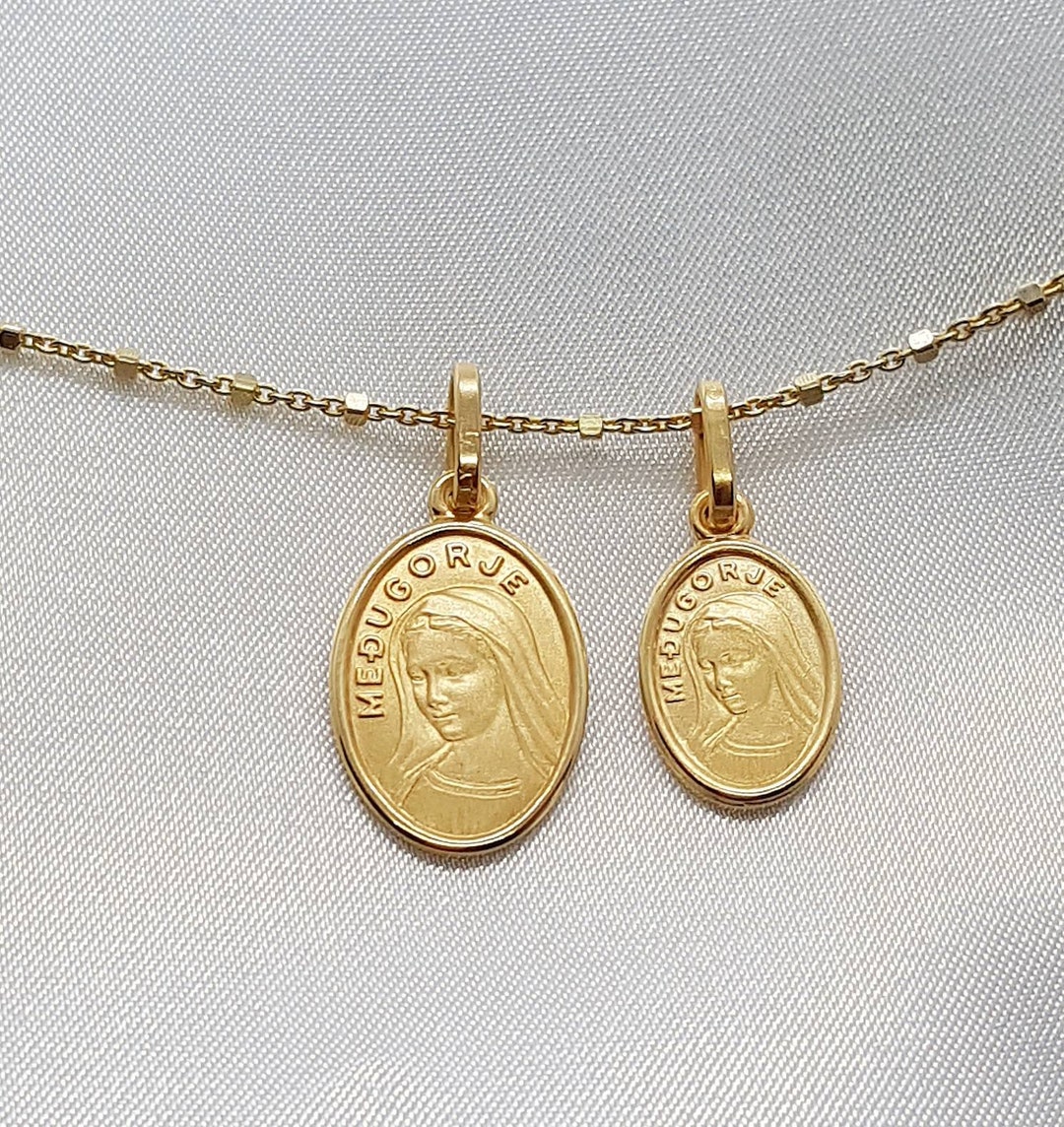 Gold Plated Sterling Silver Virgin Mary Necklace, Our Lady of ...
