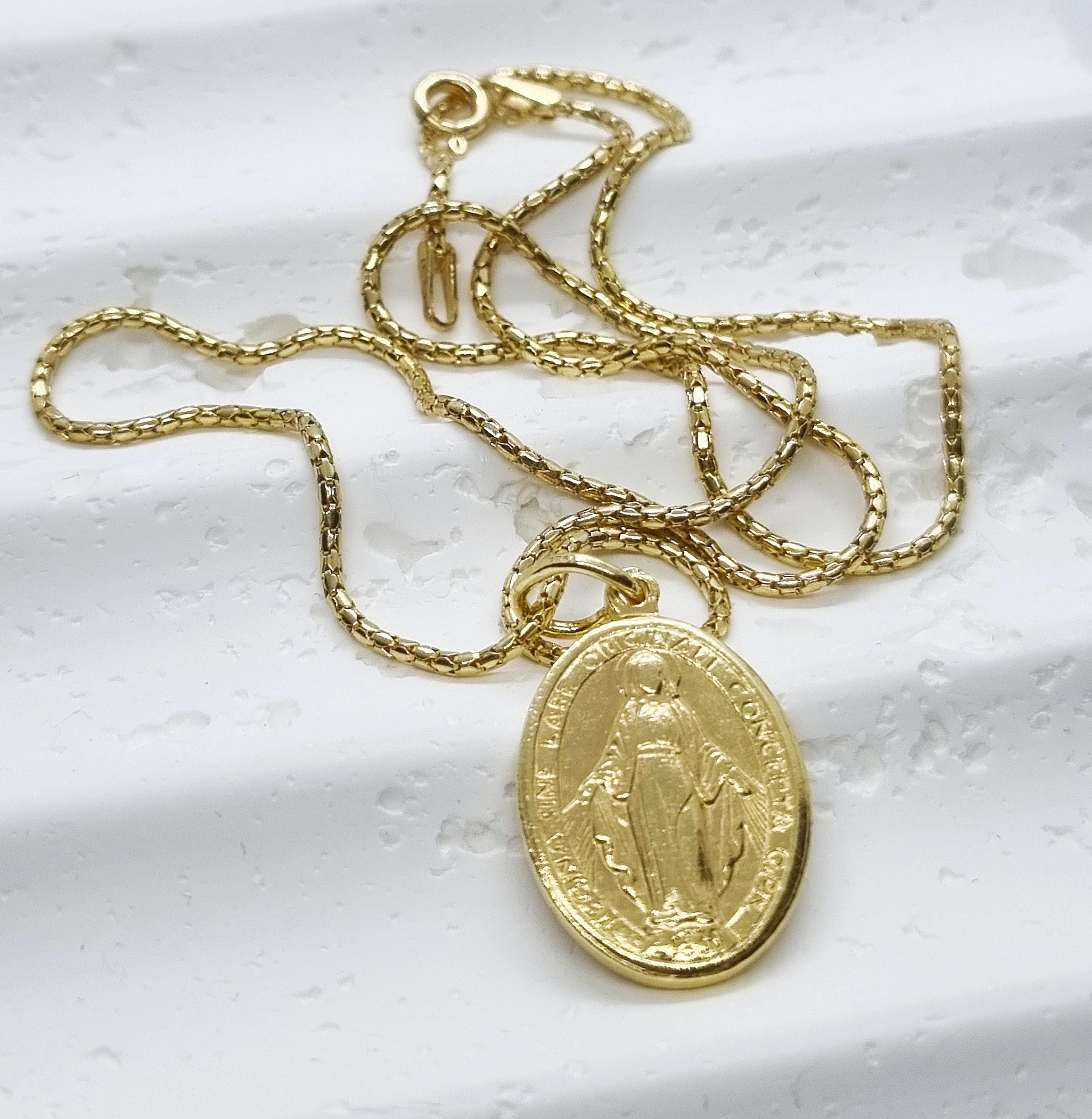 Miraculous Medal 30 Mm, Gold Plated Double Sided Medal, Our Lady of ...