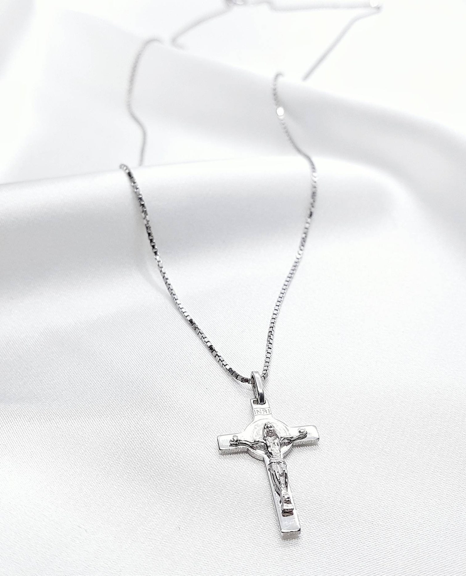 Sterling Silver 925 St Benedict Crucifix Necklace | Catholic Saint ...