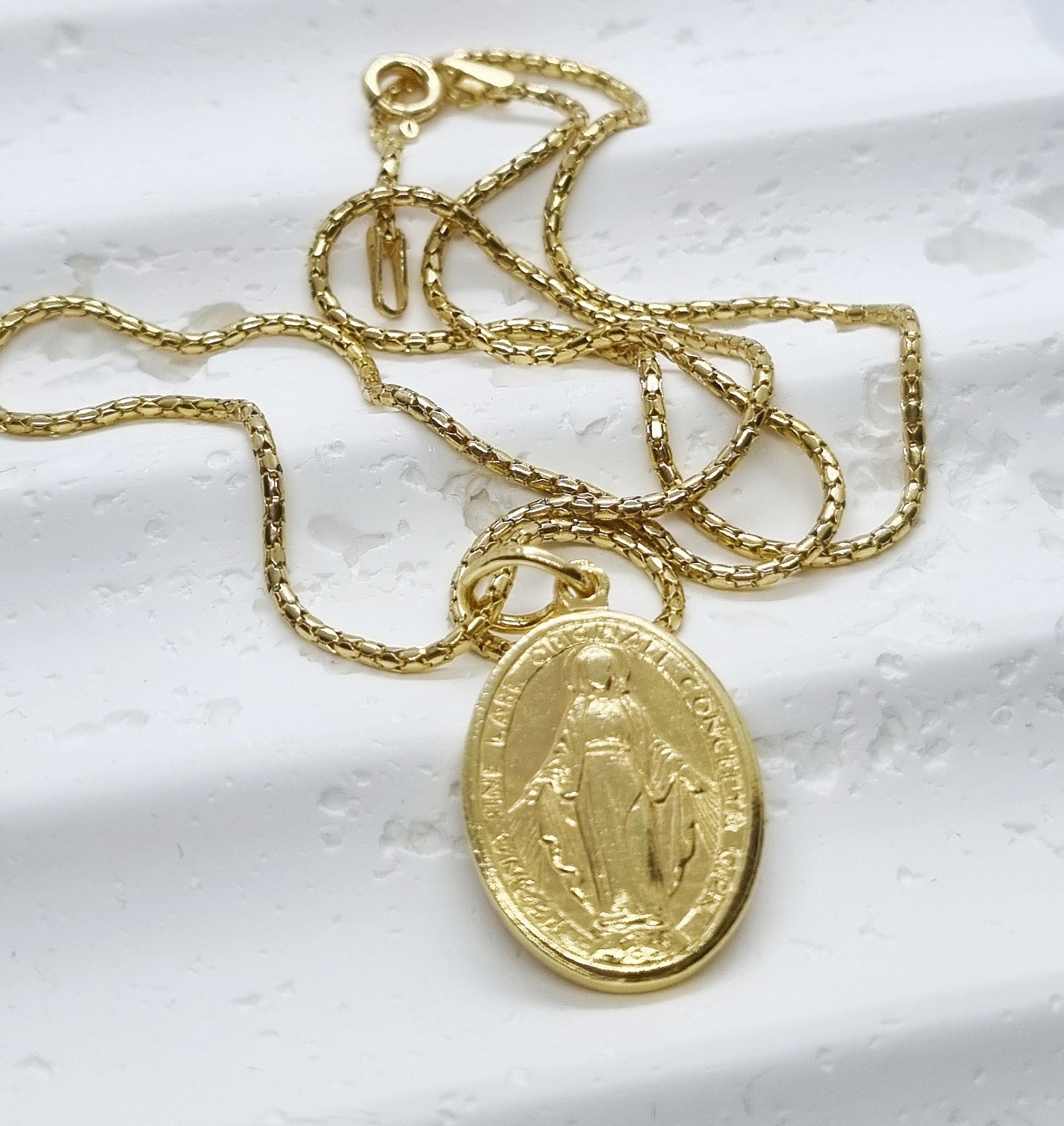 Miraculous Medal 30 Mm, Gold Plated Double Sided Medal, Our Lady of ...