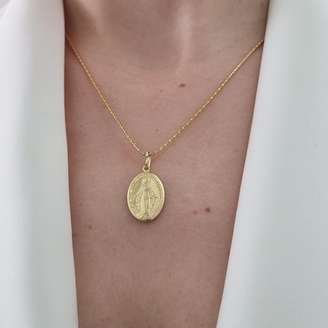 Miraculous Medal 30 Mm, Gold Plated Double Sided Medal, Our Lady of ...