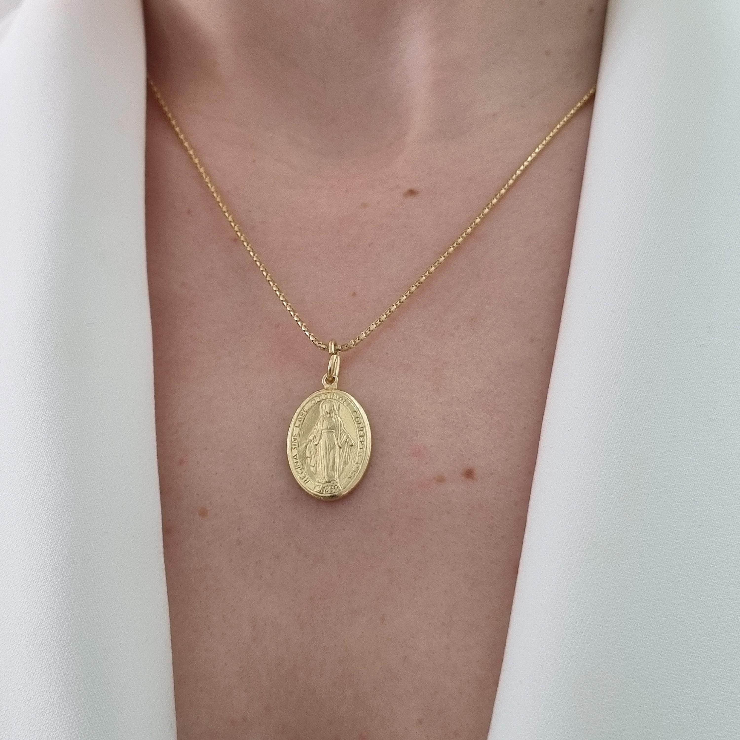 Miraculous Medal 30 Mm, Gold Plated Double Sided Medal, Our Lady of ...