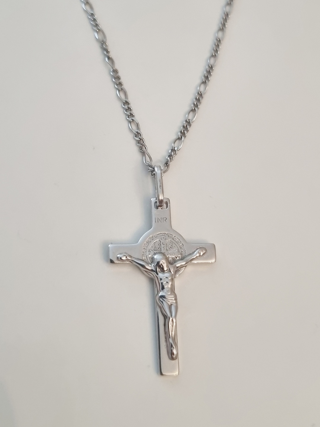 Sterling Silver 925 St BENEDICT Crucifix, St Benedict Cross Necklace ...