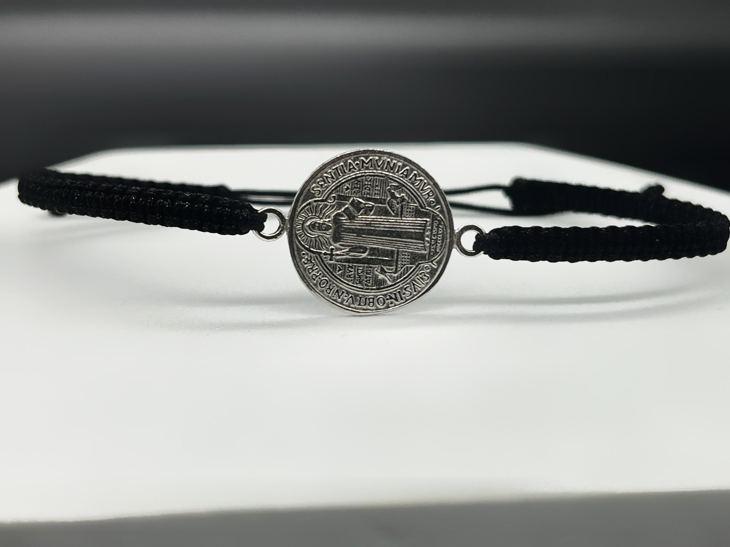 Bracciale A Catena In Acciaio Inossidabile, Ciondolo Con Ciondolo San Benito, Medaglia Di San Benedetto, Regalo Religioso Per Lui, I Suoi Bambini - Foto 9