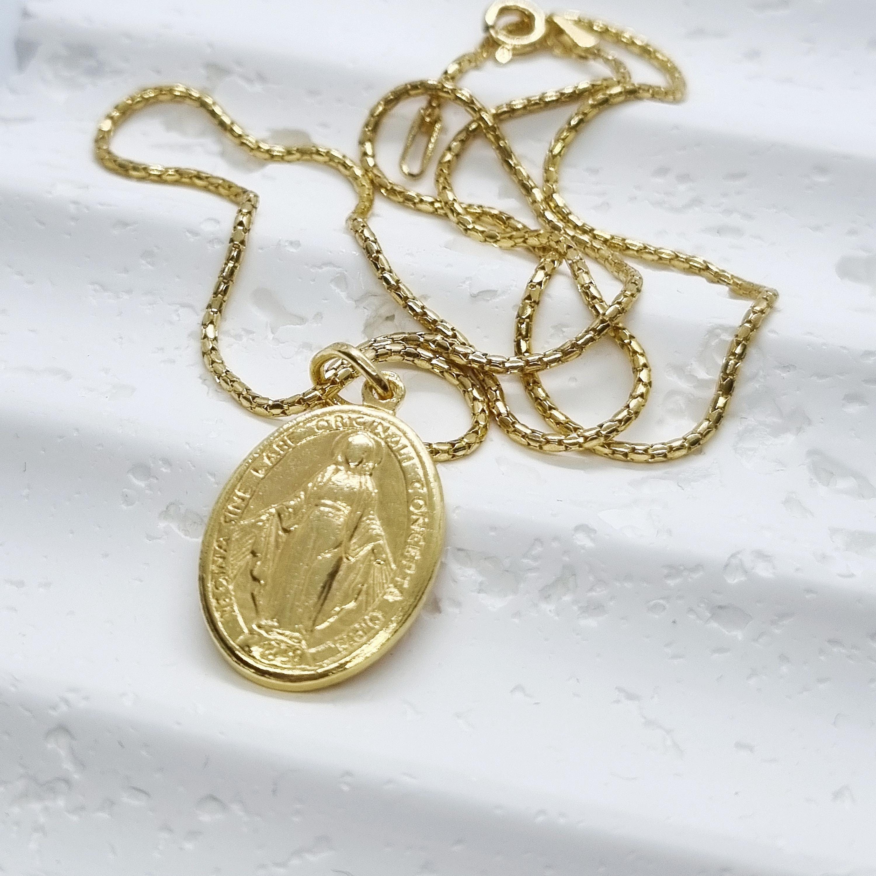 Miraculous Medal 30 Mm, Gold Plated Double Sided Medal, Our Lady of ...