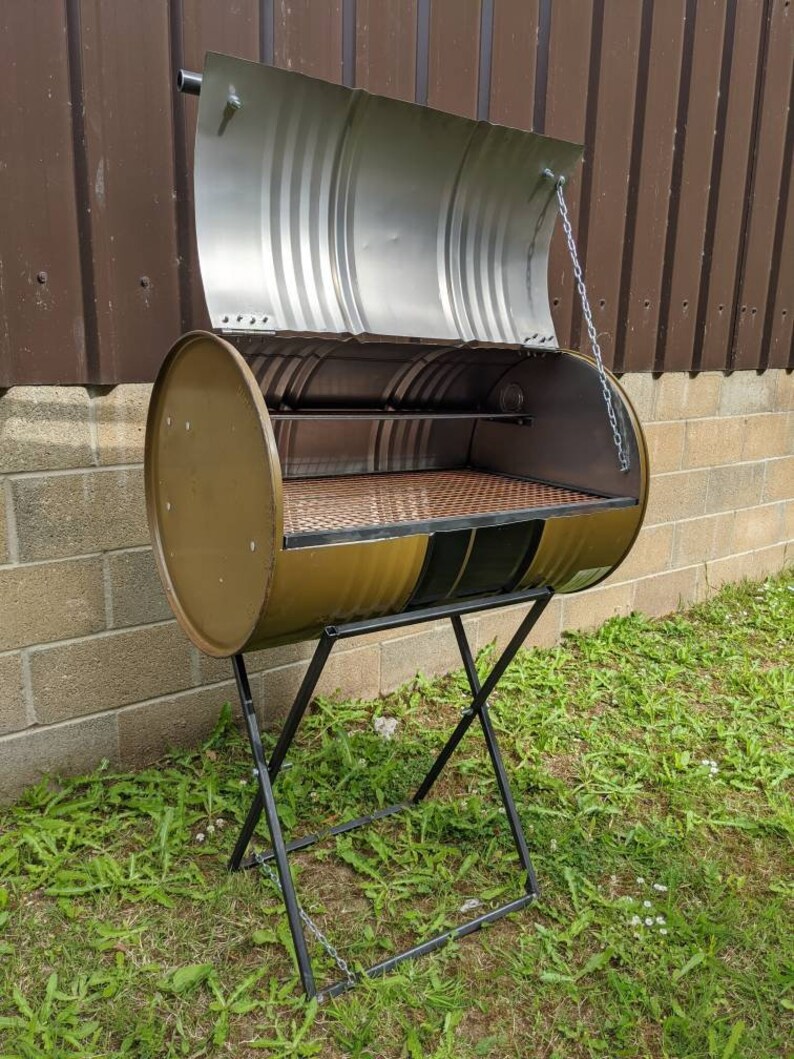 Reclaimed Oil Drum BBQ Jamaican Jerk Pan. Made in the UK with Etsy