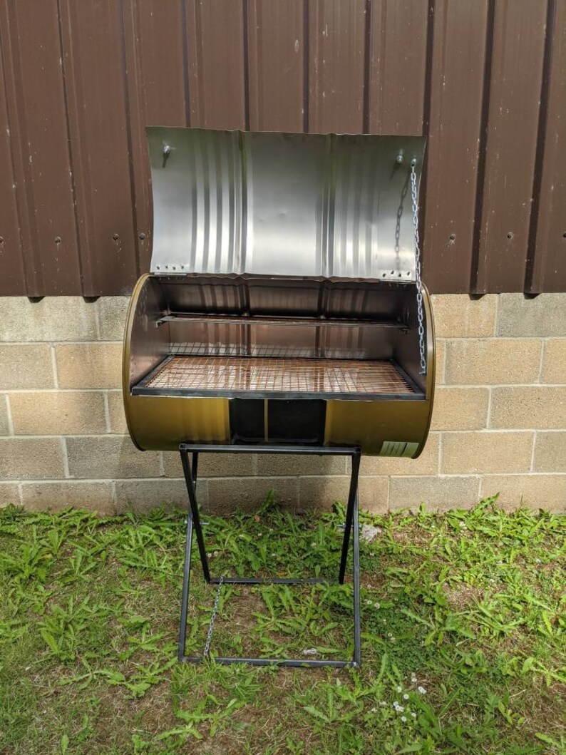 Reclaimed Oil Drum BBQ Jamaican Jerk Pan. Made in the UK with Etsy