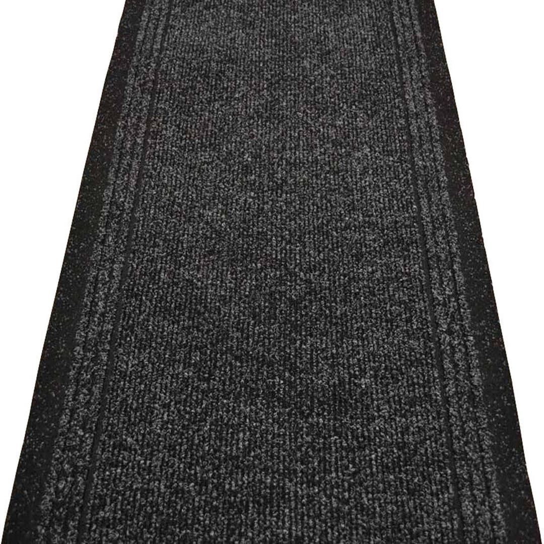 Black Carpet Runner Hallway Stair Hardwearing Non Slip Heavy Etsy