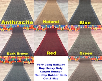 Carpet Runner Heavy Duty Non Slip Dirt Hallway Kitchen Stairs Mat Cut any Length