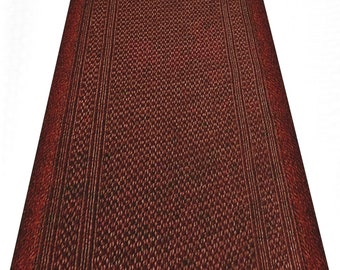 Carpet Hallway Stair Runner Hardwearing Non Slip Heavy Duty Entrance Matting Rug Red Mat 67cm Wide & Length Cut to Size Aztec Corridor Foyer