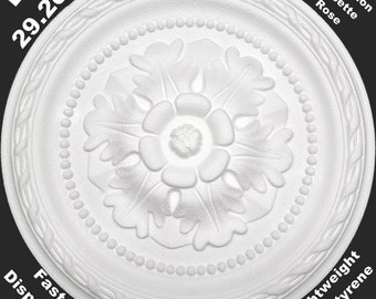 Polystyrene Ornate Floral Design Ceiling Rose Rosette Medallion Center 29.2cm Dia Tough Strong lightweight DIY Decorating Paintable Danielle