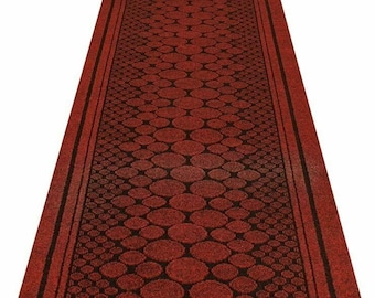 Red Carpet Hallway Stair Runner Hardwearing Non Slip Heavy Duty Entrance Matting Rug Mat 67cm Wide & Length Cut to Size Cork